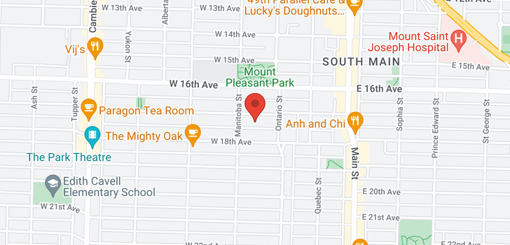 map of 58 W 17TH AVENUE